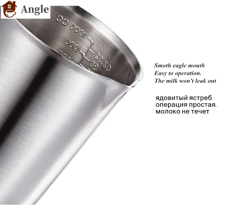 350/600ML 304 Rozsdamentes acél tejhabosító kancsó csésze Latte Art eszpresszó cappuccino kancsó Barista számára
