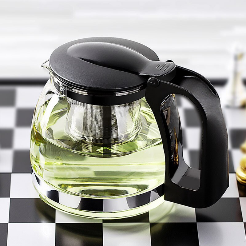 Ceainic din sticlă termorezistent nou 750 ml și 1250 ml Ceainic din sticlă la modă pentru floare de ceai cu filtru de infuzor detașabil din oțel ceainic