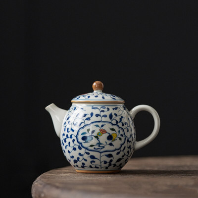 Vines ceainic ceainic rodie ceramică set de ceremonie ceai albastru și alb cu lapte oolong ceai cravată Guan Yin iasomie tip de ceai