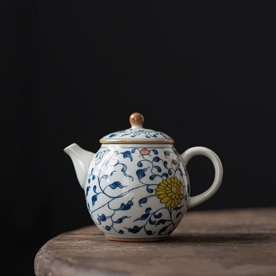 Vines ceainic ceainic rodie ceramică set de ceremonie ceai albastru și alb cu lapte oolong ceai cravată Guan Yin iasomie tip de ceai