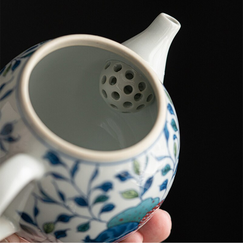 Vines ceainic ceainic rodie ceramică set de ceremonie ceai albastru și alb cu lapte oolong ceai cravată Guan Yin iasomie tip de ceai