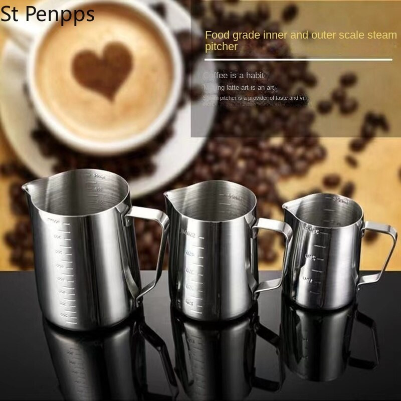 Kava Latte Vrč za pjenjenje mlijeka Vrč za pjenjenje mlijeka Vrč od nehrđajućeg čelika Vrč za espresso barista Vrč za mlijeko Posuda za kavu Dodaci
