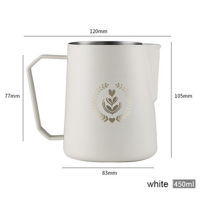 450 ml/600 ml Rozsdamentes acél kávéskávé csésze tejhabosítóval Tapadásmentes tejes latte csésze Latte Art Coffee Latte-hez