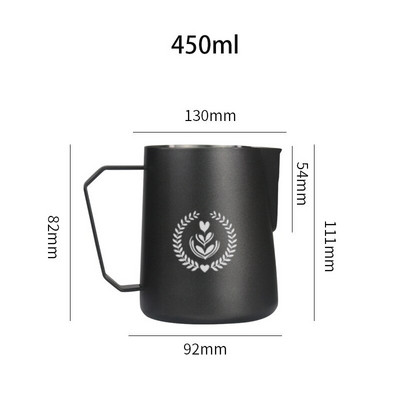 450 ml/600 ml Rozsdamentes acél kávéskávé csésze tejhabosítóval Tapadásmentes tejes latte csésze Latte Art Coffee Latte-hez
