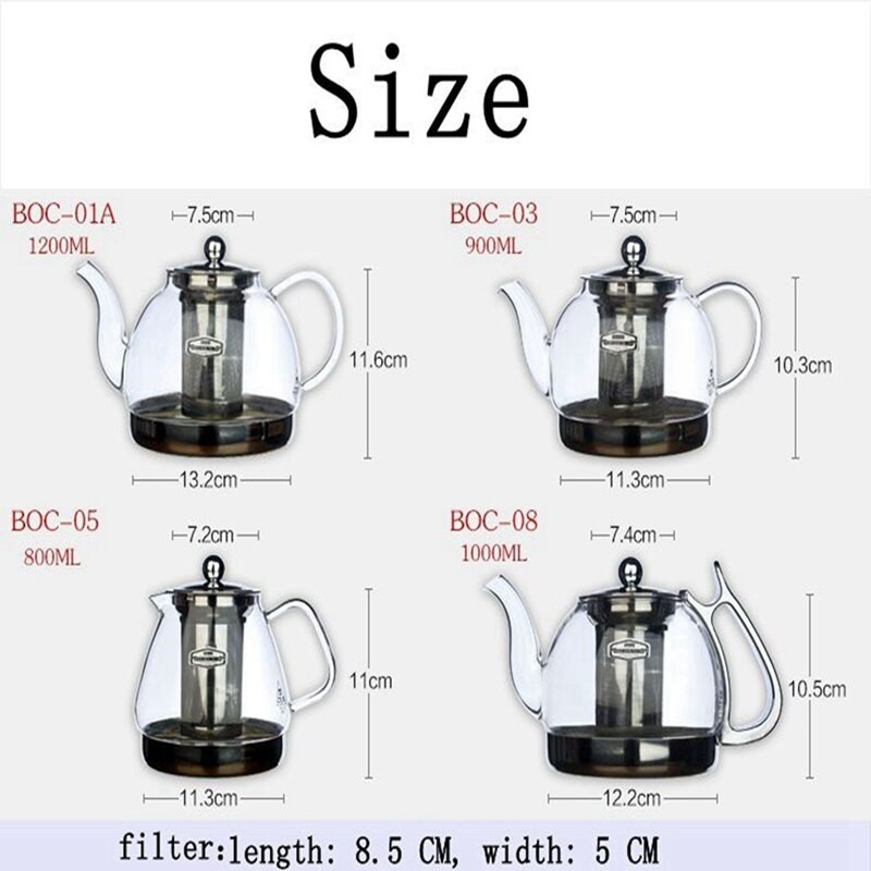 Karščiui atsparus stiklinis arbatinukas elektromagnetinės krosnies daugiafunkcinis arbatinukas indukcinės viryklės virdulys