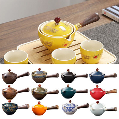 Керамичен чайник 160 ml Домакински Kung Fu Oolong Филтър Чайник със странична дръжка Идеален подарък за Коледа Приятели Семейство