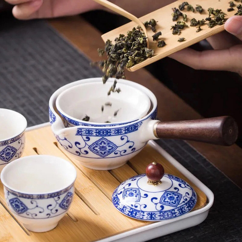 Kerámia teáskanna 160 ml Háztartási Kung Fu Oolong Filteres teafőző oldalsó fogantyúval Tökéletes ajándék karácsonyi barátok családjának