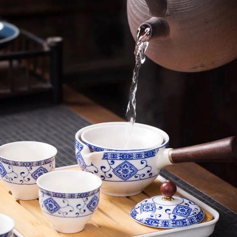 Kerámia teáskanna 160 ml Háztartási Kung Fu Oolong Filteres teafőző oldalsó fogantyúval Tökéletes ajándék karácsonyi barátok családjának