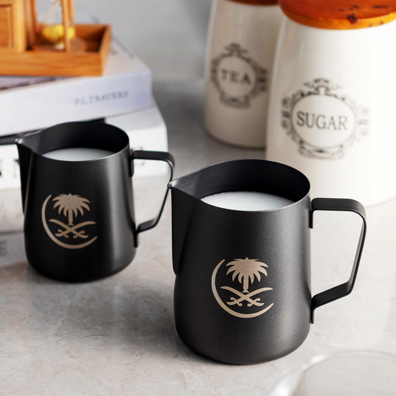 Acoperire antiaderent Oțel inoxidabil pentru spumare a laptelui Espresso Cafea Barista Latte Cappuccino Orientul Mijlociu Arabia Saudită Design