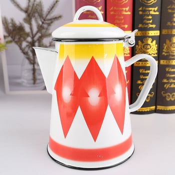 Νέα Enamel Pot 1,2L Teapot Bot Coffee Pot Home Fashion Breakfast Teapot Juice Pot Boutique Supplies Kitchen Style