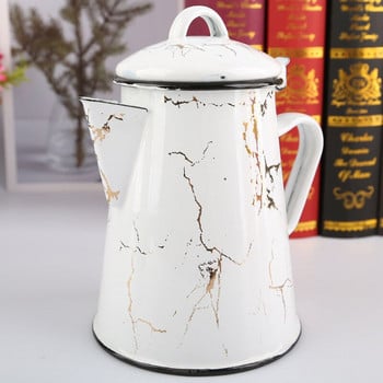 Νέα Enamel Pot 1,2L Teapot Bot Coffee Pot Home Fashion Breakfast Teapot Juice Pot Boutique Supplies Kitchen Style