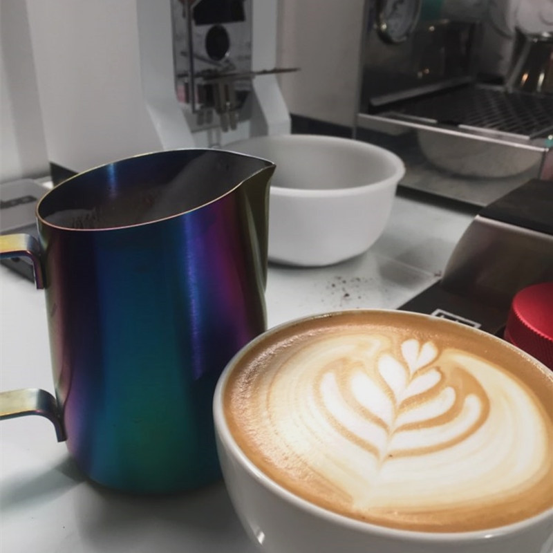 Kávékancsó 450 ml-es rozsdamentes acél tejhabosító kancsók eszpresszó kávékancsó Barista kézműves habosító kancsó tejeskancsó