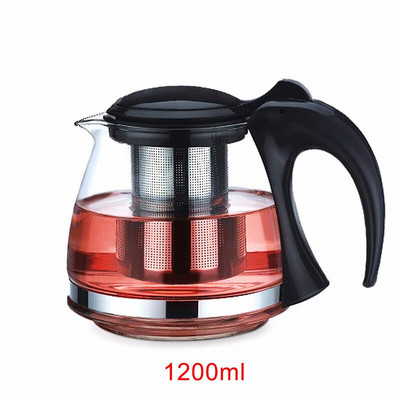 750 ml & 1200 ml Creative Design Üveg teáskanna Fashion üveg teáskanna teavirághoz, kivehető acél infúziós szűrővel teáskanna