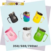 NAUJAS 350/500/700 ml nerūdijančio plieno itališkas espresso latte Art pieno putų ąsotis garuojantis ąsotis pieno putų talpa