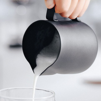 Γάλα εσπρέσο με αφρώδη κανάτα από ανοξείδωτο ατσάλι Αντικολλητική κανάτα στον ατμό Barista Latte Art Frother Cup Μαύρο 350/600ML
