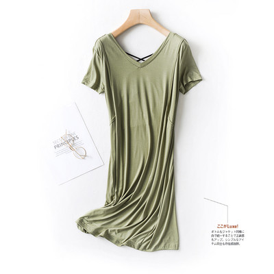 Дамска нощница с шпиц деколте и къс ръкав за кърмачки