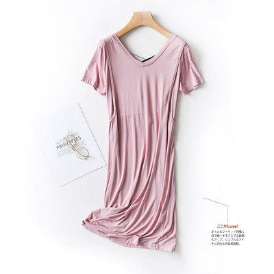 Дамска нощница с шпиц деколте и къс ръкав за кърмачки