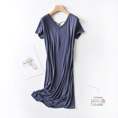 Дамска нощница с шпиц деколте и къс ръкав за кърмачки