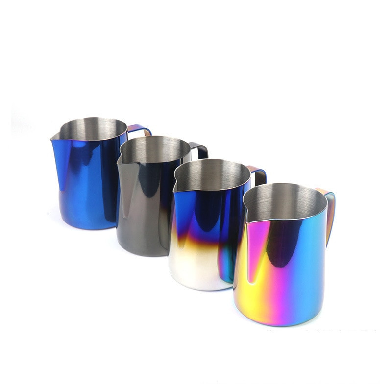 350 ml/600 ml hegyes szájú 304 rozsdamentes acél olasz eszpresszó latte art tejhabos kancsó gőzölő kancsó tejhab tartály