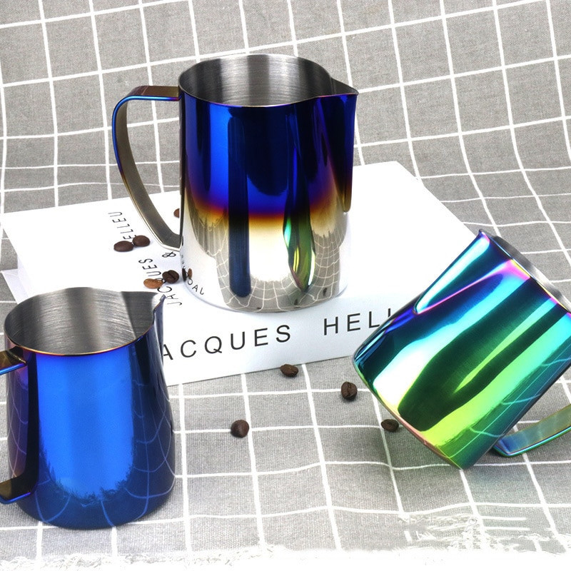 350 ml/600 ml hegyes szájú 304 rozsdamentes acél olasz eszpresszó latte art tejhabos kancsó gőzölő kancsó tejhab tartály