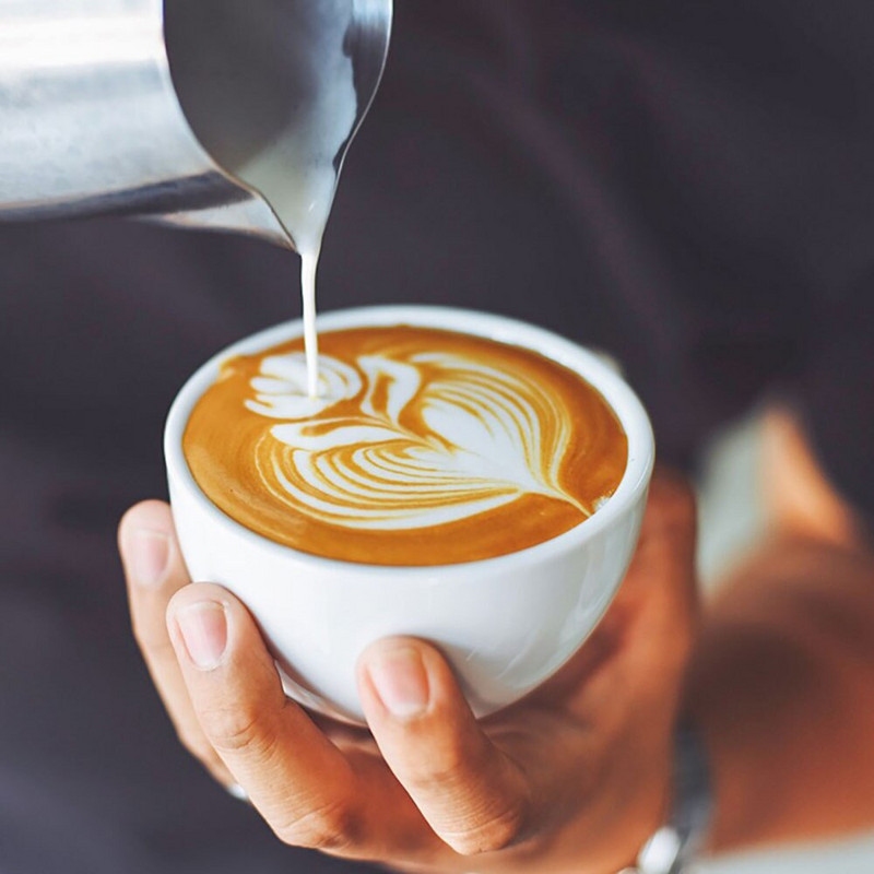 Kávéskancsó rozsdamentes acél habosító kancsó Bélyegzett mérleg tejkanna Espresso kávékancsó Barista kávé tejhabosító