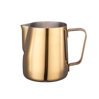 Oțel inoxidabil 304, auriu, ulcior pentru spumare a laptelui, cafea espresso, barista, artizanat, latte, cappuccino, cremă, ulcior pentru spumă