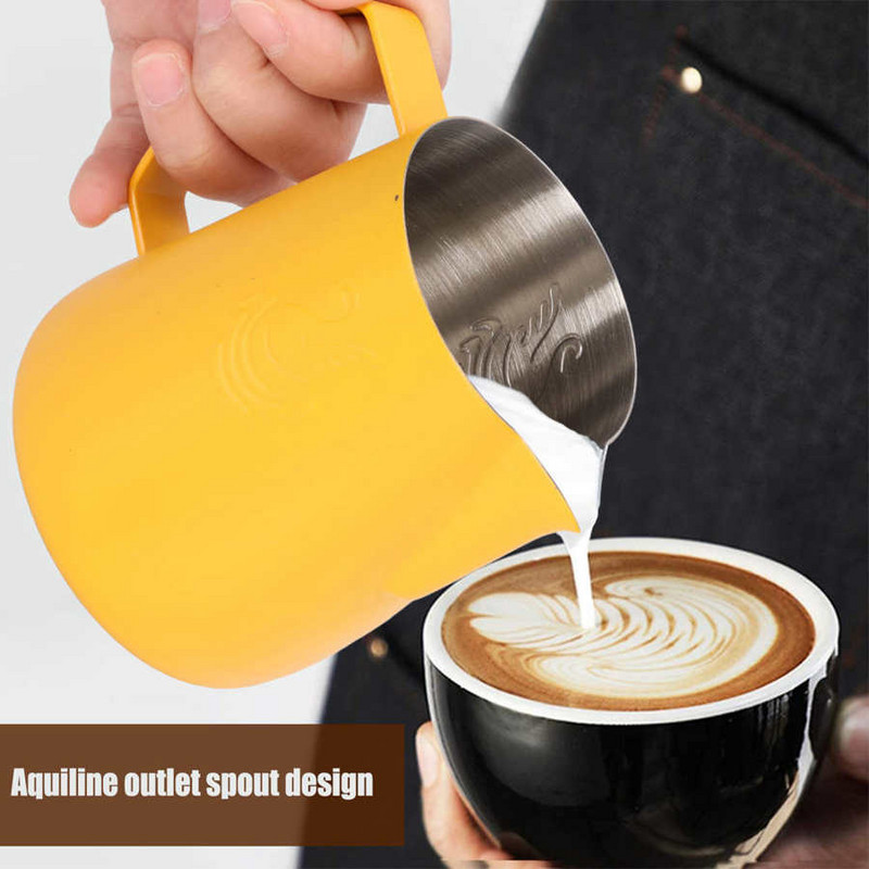 400 ml-es rozsdamentes acél hattyú tejkancsó habosító kancsó Kávé Craft Latte cappuccino tejszínes csésze