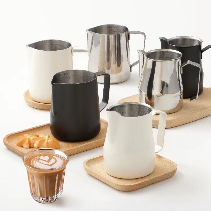 350/500Ml 304 Rozsdamentes acél tejhabosító kancsó csésze olasz Latte Art tejeskancsó eszpresszó csészék Kávéhabosító bögrék