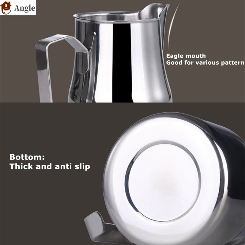 350/500Ml 304 Rozsdamentes acél tejhabosító kancsó csésze olasz Latte Art tejeskancsó eszpresszó csészék Kávéhabosító bögrék