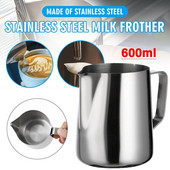 Vrč za mlijeko od nehrđajućeg čelika, modna posuda za pjenjenje kave i lattea, metalni vrč, šalica, kuhinjski alat za mlijeko 350 ml/600 ml/1000 ml