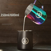 350 ml/600 ml rozsdamentes acél espresso húzó virágcsésze tejhabos edény tejhab csésze Scale Coffee Steam Pot kávéfőzővel