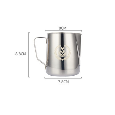 350 ml/600 ml rozsdamentes acél espresso húzó virágcsésze tejhabos edény tejhab csésze Scale Coffee Steam Pot kávéfőzővel