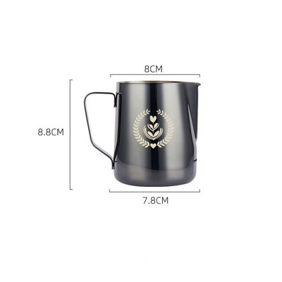 350 ml/600 ml rozsdamentes acél espresso húzó virágcsésze tejhabos edény tejhab csésze Scale Coffee Steam Pot kávéfőzővel