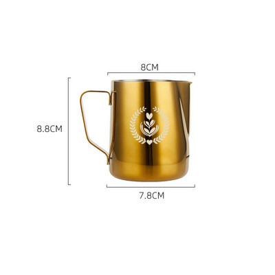 350 ml/600 ml rozsdamentes acél espresso húzó virágcsésze tejhabos edény tejhab csésze Scale Coffee Steam Pot kávéfőzővel
