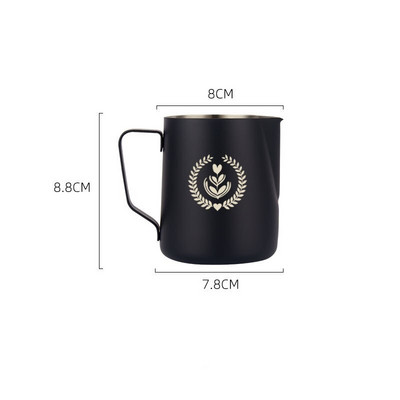350 ml/600 ml rozsdamentes acél espresso húzó virágcsésze tejhabos edény tejhab csésze Scale Coffee Steam Pot kávéfőzővel