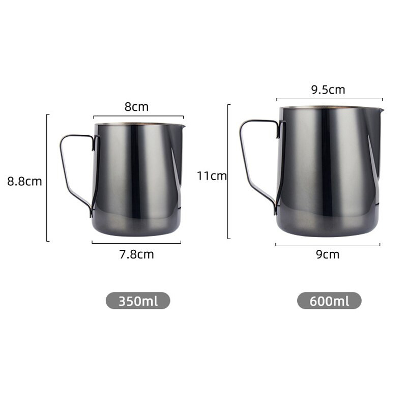 350 ml/600 ml rozsdamentes acél espresso húzó virágcsésze tejhabos edény tejhab csésze Scale Coffee Steam Pot kávéfőzővel