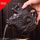 Drop Shipping Purple Clay teáskanna, hagyományos kínai teáskanna Dragon és Phoenix teáskanna Premium tea, lila agyag teáskészlet