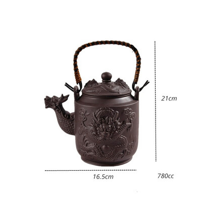 Drop Shipping Purple Clay teáskanna, hagyományos kínai teáskanna Dragon és Phoenix teáskanna Premium tea, lila agyag teáskészlet