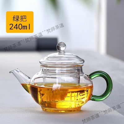 Ceainic mic din sticlă rezistentă la căldură Fierbător Kung Fu cu filtru Articole de ceai creative