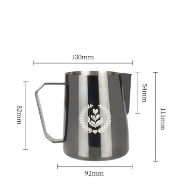 600 ML Vrč za kavu i mlijeko Vrč za pjenjenje od nehrđajućeg čelika Pull Flower Cup Pjenilica za mlijeko od kave Latte Art Alati za kavu s pjenom od mlijeka