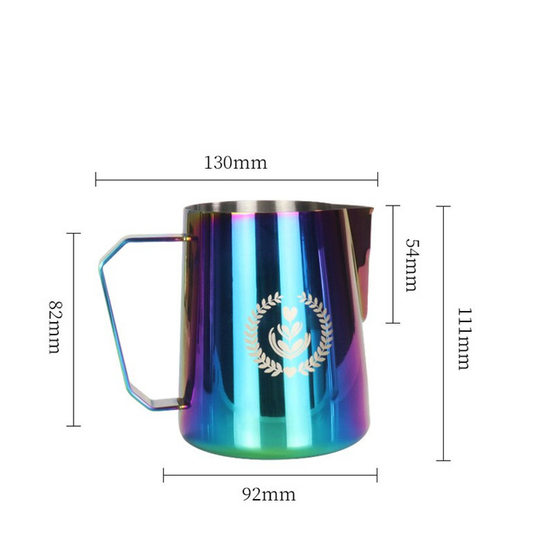 600 ML Vrč za kavu i mlijeko Vrč za pjenjenje od nehrđajućeg čelika Pull Flower Cup Pjenilica za mlijeko od kave Latte Art Alati za kavu s pjenom od mlijeka