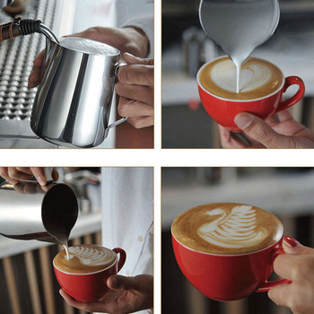 Obelix Кана за разпенване на мляко от неръждаема стомана Кана за еспресо кафе Barista Craft Latte Cappuccino Чаша за разпенване на мляко
