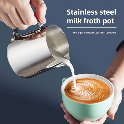 Obelix, oțel inoxidabil, ulcior pentru spumare de lapte, espresso, cafea, barista, artizanat, latte, cappuccino, cu cremă de lapte, ulcior pentru spumare pentru lapte