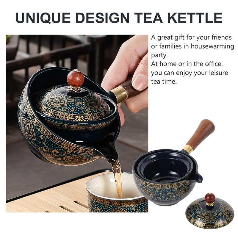 Teafőző kerámia edény teáskanna kínai 360-ban forgó forgó edények Vintage with