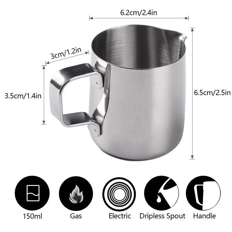 Rozsdamentes acél kancsó Tejhabos kancsó Eszpresszó Kávékancsó Barista Craft Kávékancsó Latte Tejhabos Kancsó