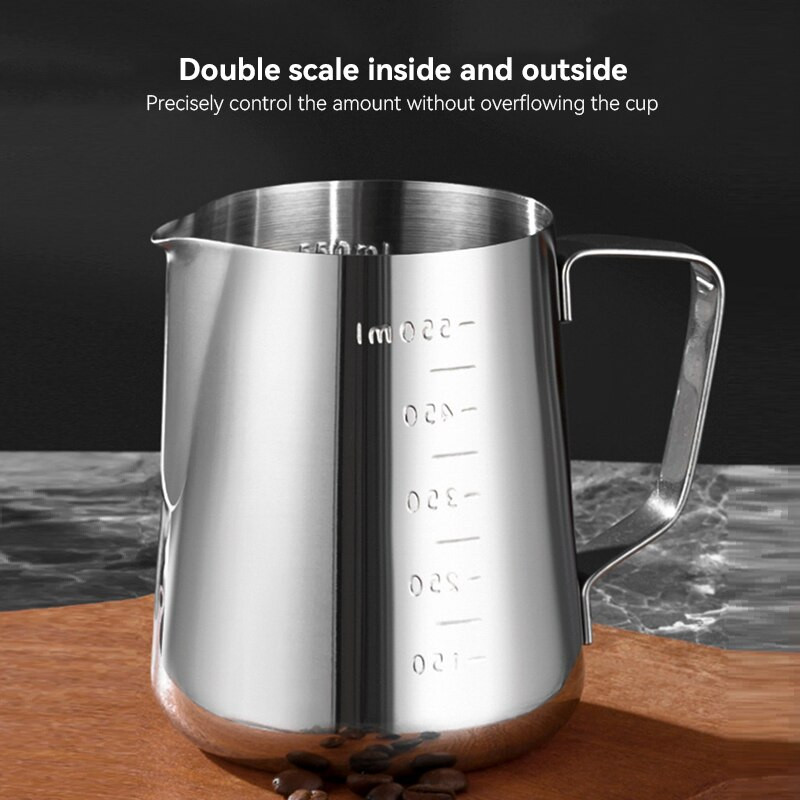 Kávékávé tejhabosító kancsó tejhabosító kancsó Rozsdamentes acél kancsó eszpresszó Barista kancsó tejeskanna Kávétartozékok
