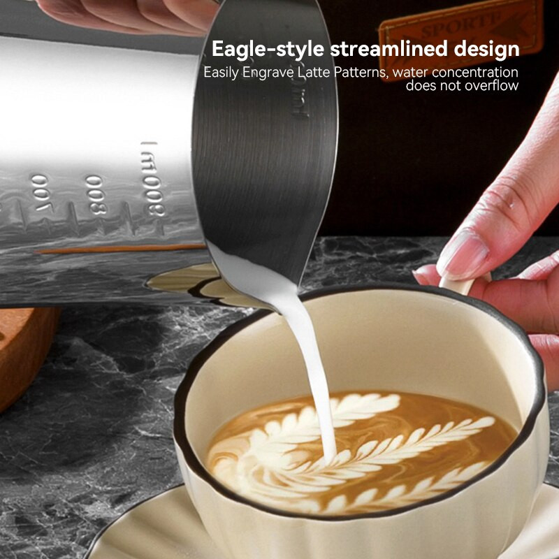 Kávékávé tejhabosító kancsó tejhabosító kancsó Rozsdamentes acél kancsó eszpresszó Barista kancsó tejeskanna Kávétartozékok