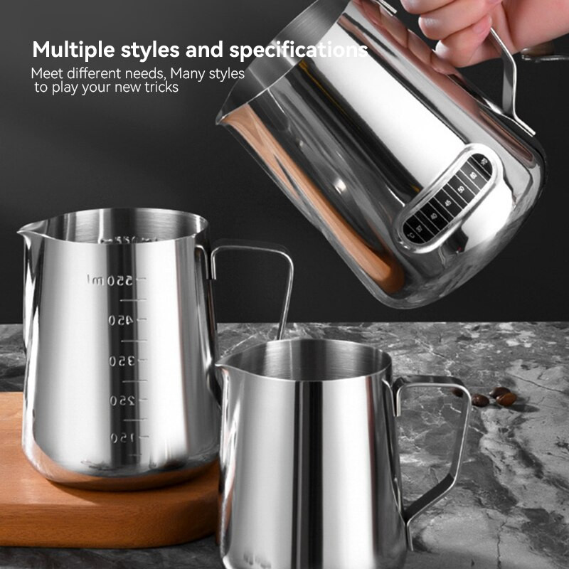 Kávékávé tejhabosító kancsó tejhabosító kancsó Rozsdamentes acél kancsó eszpresszó Barista kancsó tejeskanna Kávétartozékok