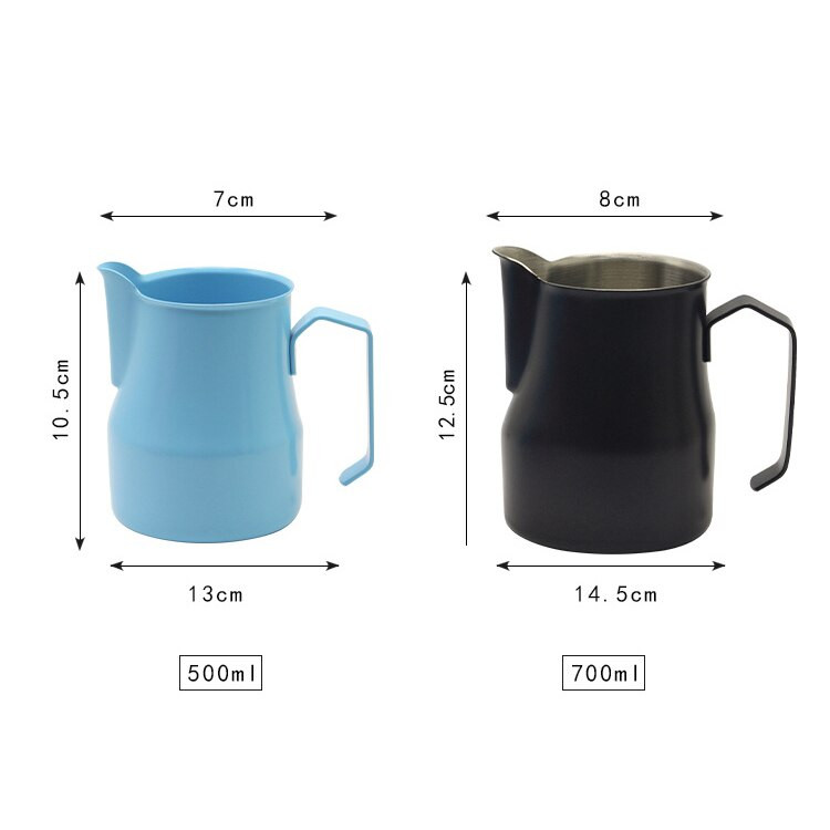 Tejkancsó 500 ml/700 ml rozsdamentes acél habosító kancsó Húzós virágcsésze kávé tejhabosító Latte Art tejhab eszköz Kávékészlet