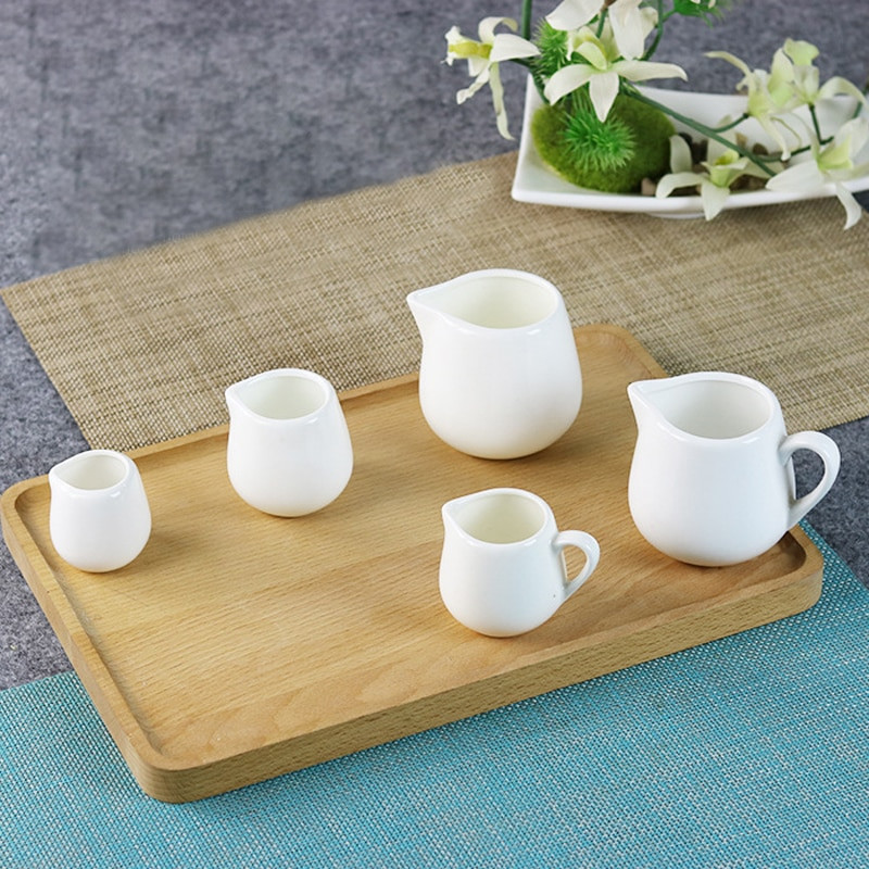 Fehér mini tejkancsó kerámia kávézó Barista Latte Art eszpresszó kávéfőző kávéfőző délutáni tea tejhabos kancsó bögrék